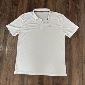 Calvin Klein Men's White Polo Golf Shirt Size L